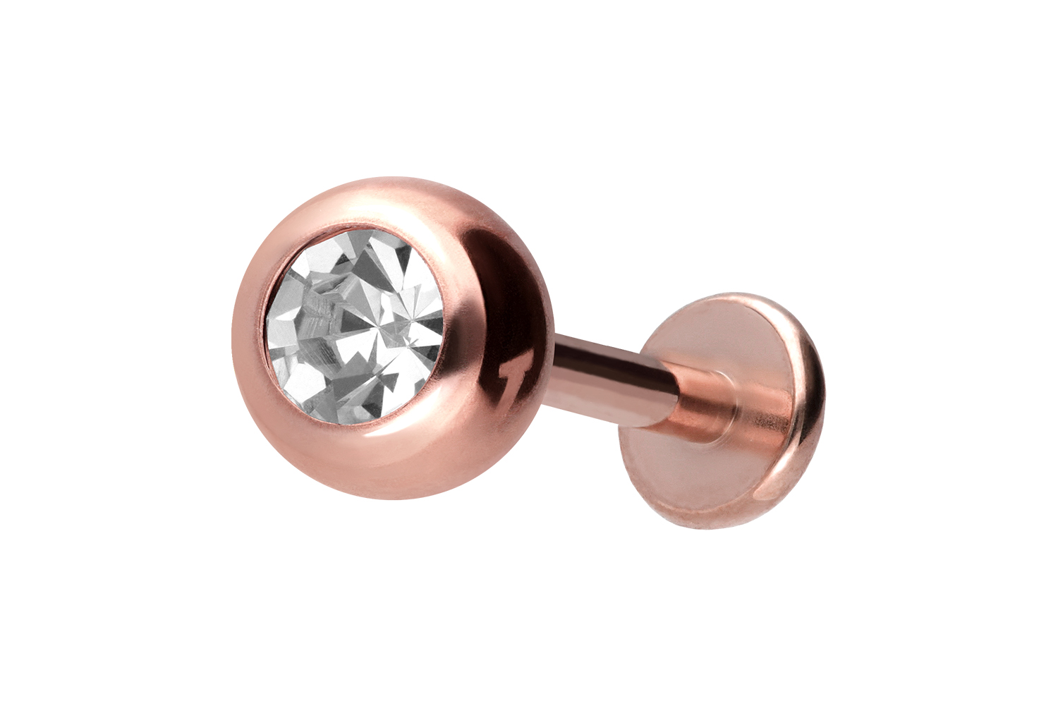 Titan Labret Piercing mit Innengewinde KRISTALL